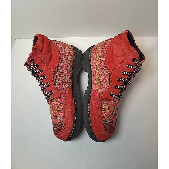 CAT Walking Machines Women's Utility Yoann Aztec Leather Boots Size 9 Red - Picture 6 of 12